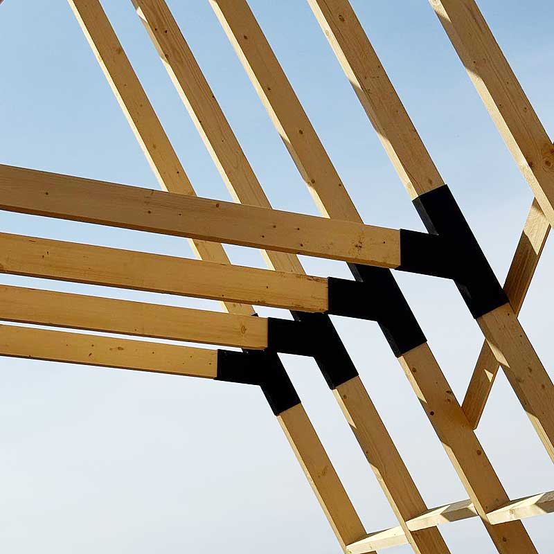 Строительство каркаса дома А-Фрейм двухэтажного