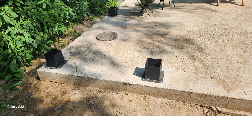 Пример монтажа бруса 150х150 мм на наши коннекторы