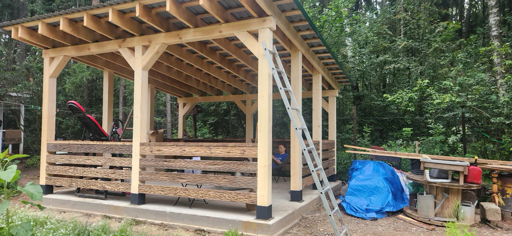 Пример монтажа бруса 150х150 мм на наши коннекторы